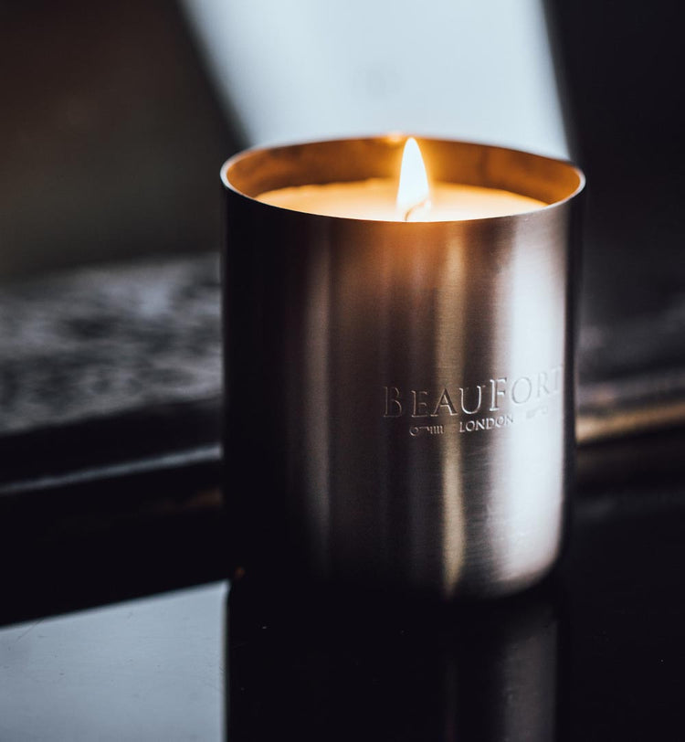 Lit Beaufort candle